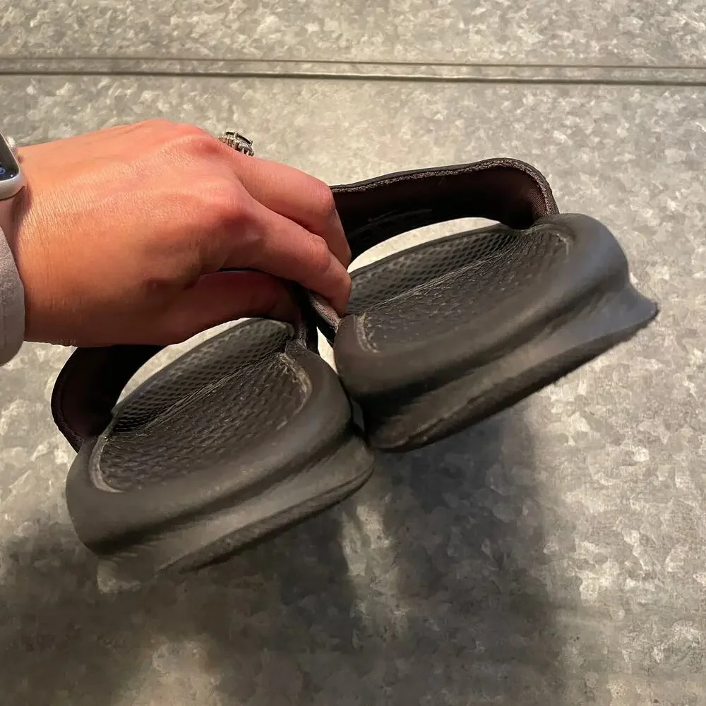 Stussy Nike Benassi Slide Sandal Mens 4 Black White DC5239-001 Streetwear 90s